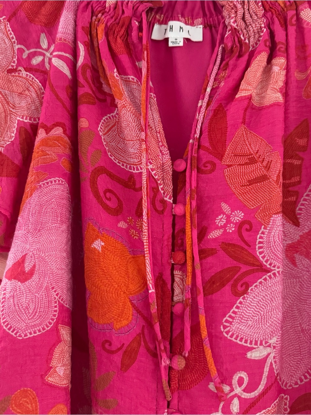 Bright Pink Floral Blouse - Picture 2 of 9